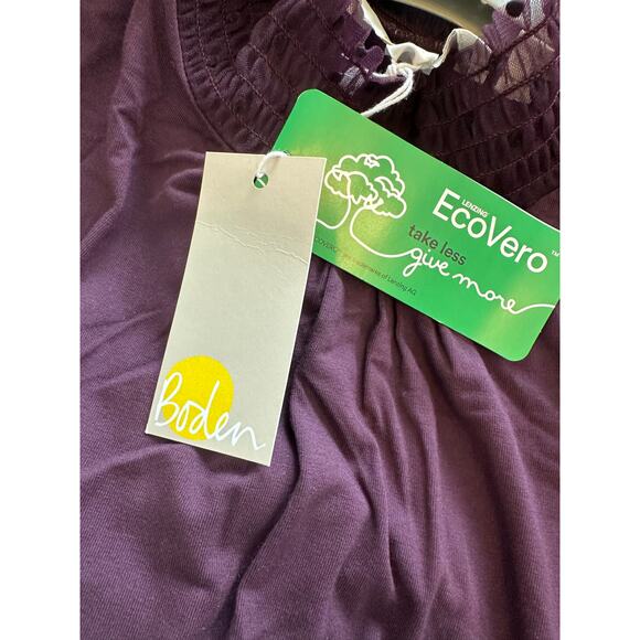 Boden Plum Tulle Sleeve Midi Dress in Fig Size 14 NWT - Picture 8 of 16